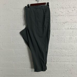 Sonoma Womens Plus Pants 5X Green Cotton Blend Stretch Drawstring Elastic Waist